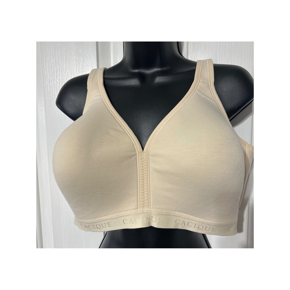 Cacique 38F Lightly Wirefree Full Coverage Bra‎ Beige Comfort Everyday Support